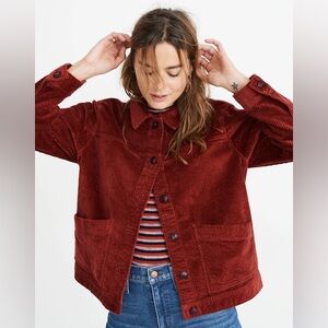 Madewell Women's Corduroy Jacket in Rich Red